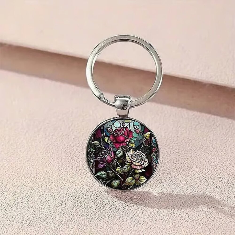 Stainless Steel ROSES Keyring Keychain Accessory - Picture 3 of 4